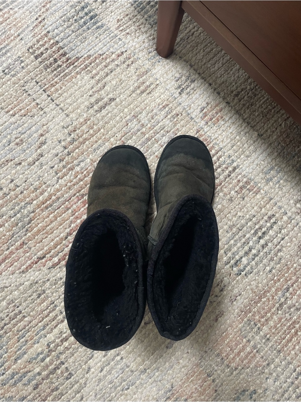 Women's Black Ugg Boots - Shearling Lined Suede Boots - Picture 3 of 5